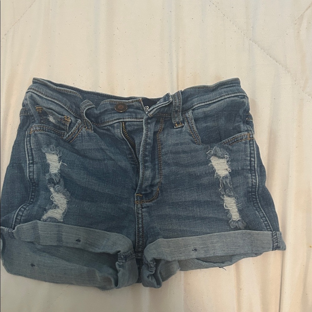 Hollister Distressed Blue Jean Shorts
